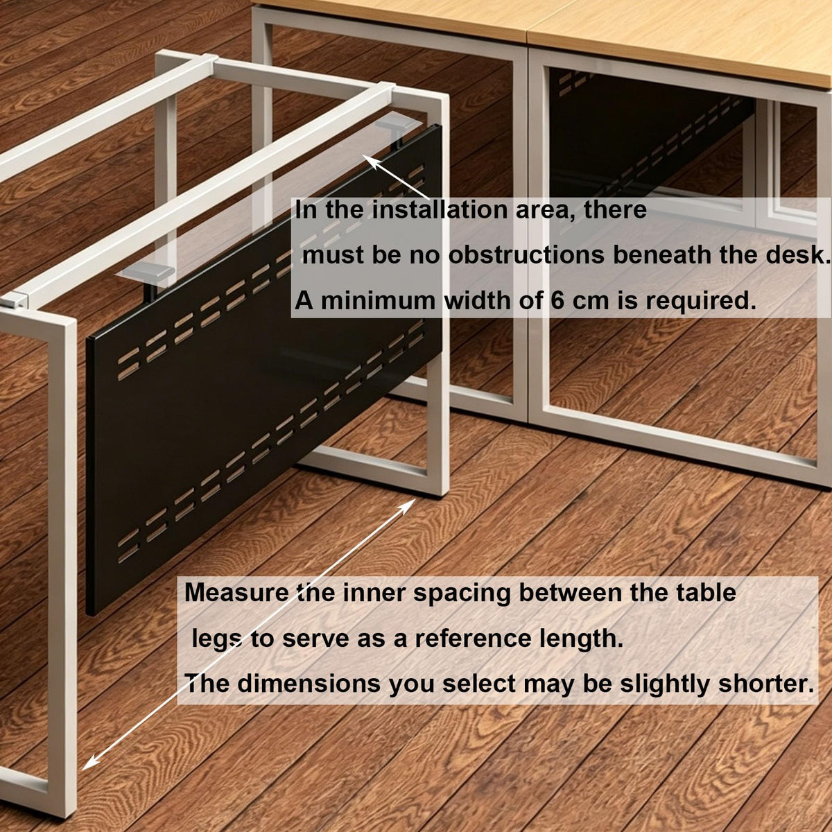 HJLKDYM Under Desk Privacy Panel, Metal Material, 42.5 x 15.8", Black