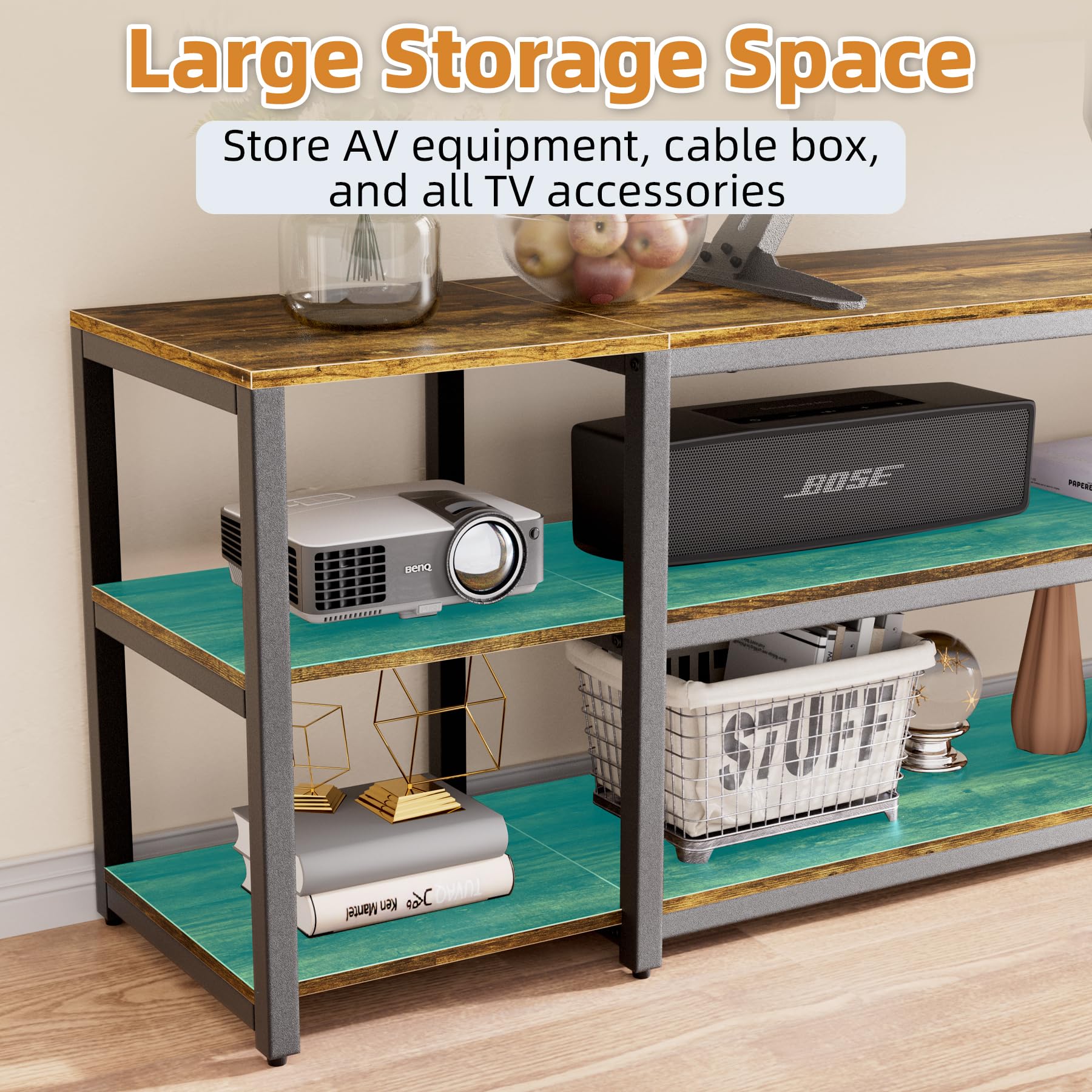 75.2" 3-Tier TV Stand for Up to 85" TVs