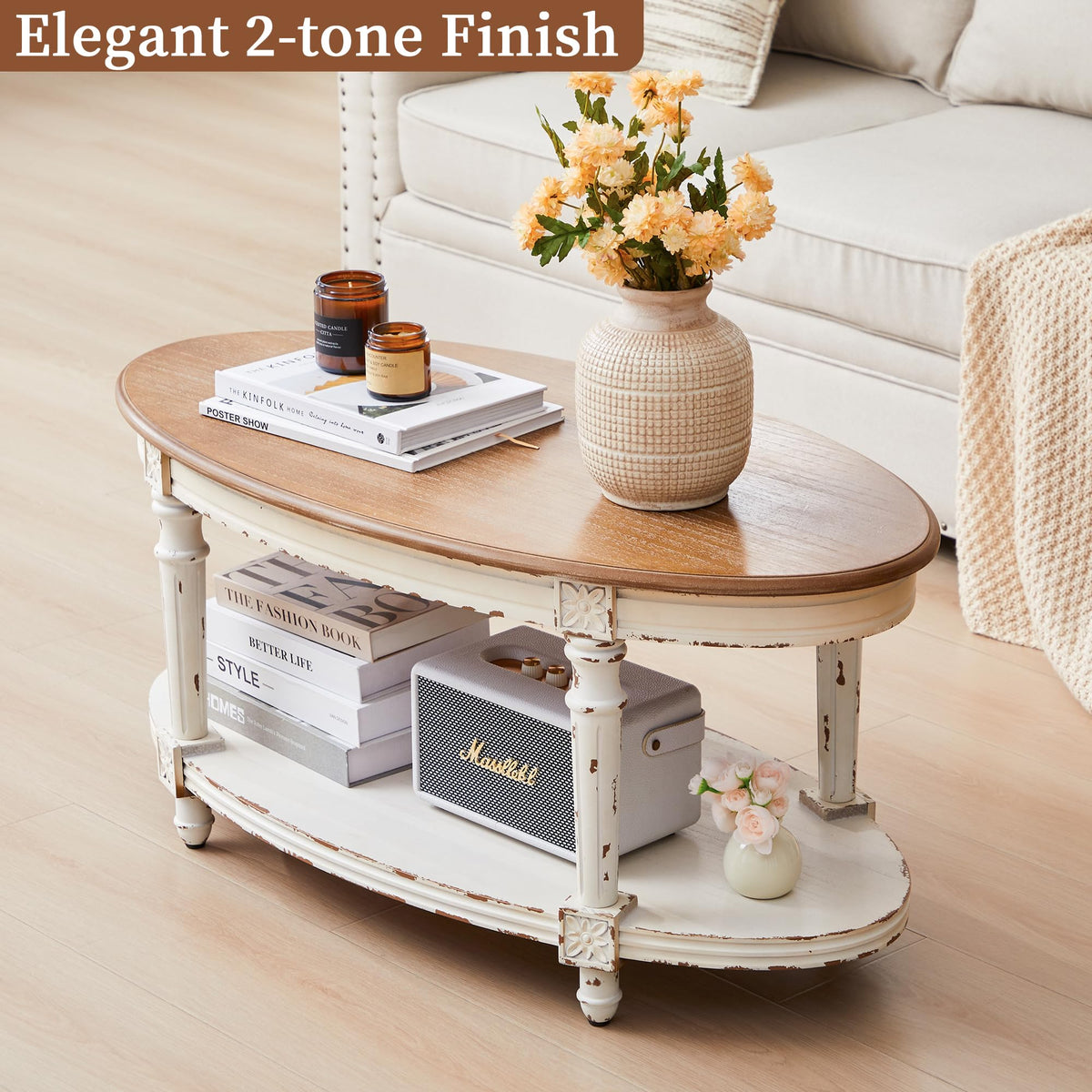 Oval Farmhouse Coffee Table