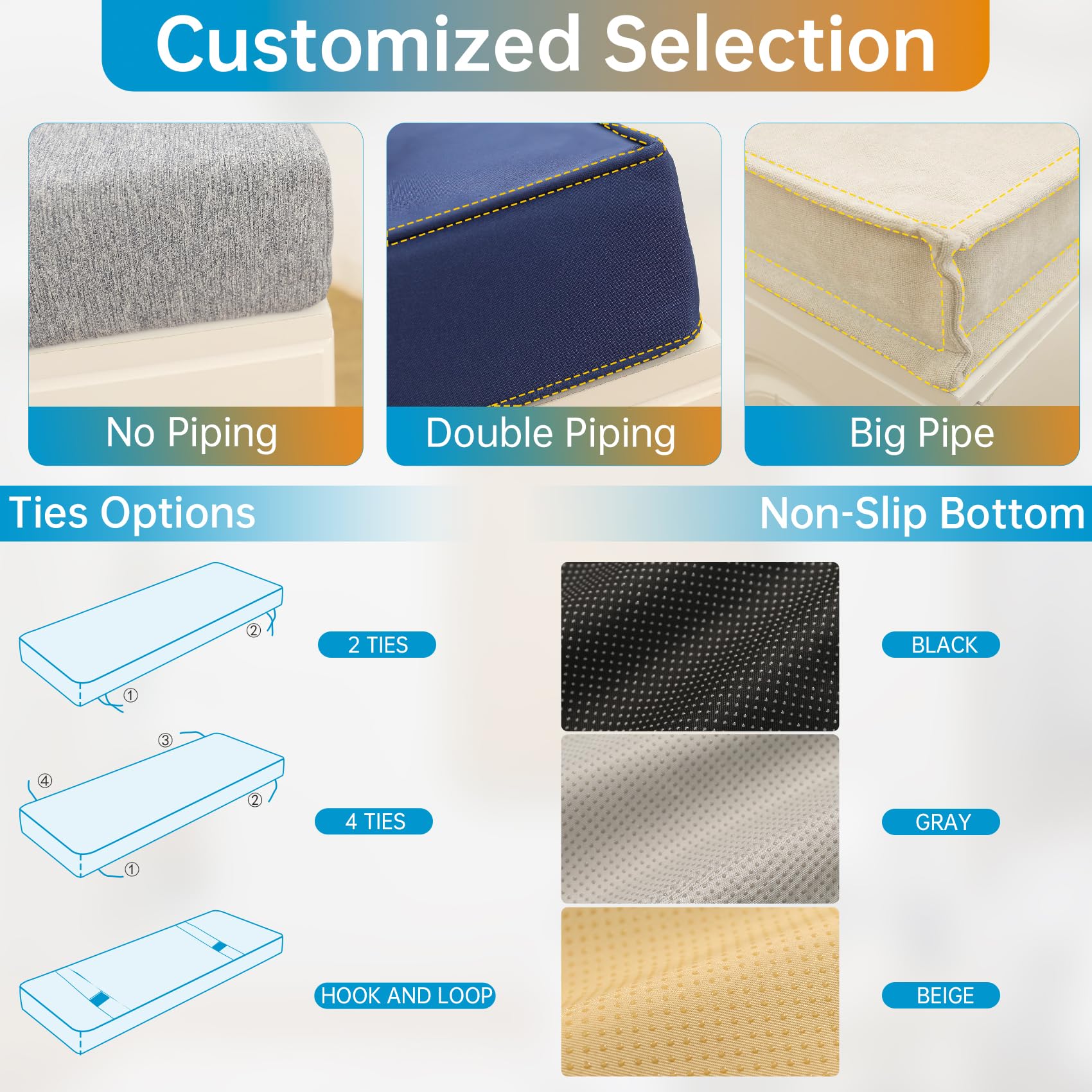 Custom Size Bench Cushion – Indoor & Outdoor