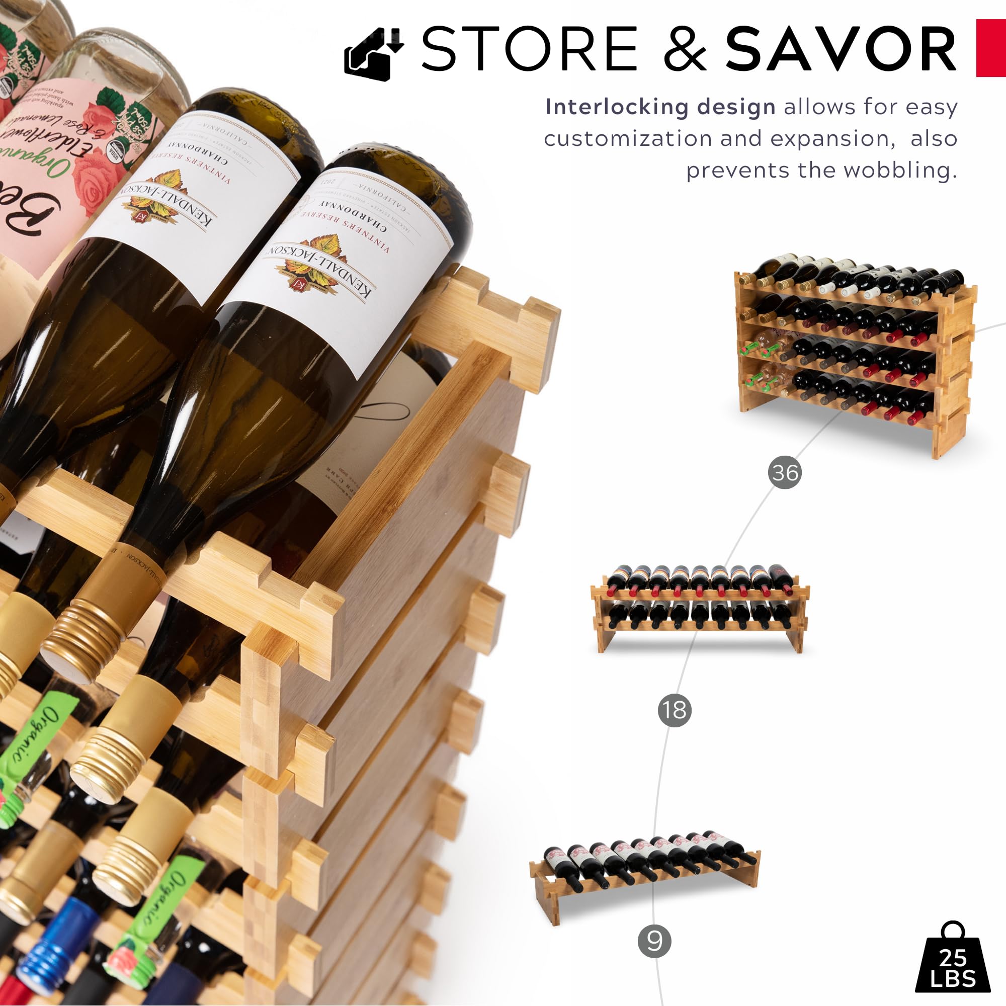 Bamboo Wine Rack – 72 Bottle