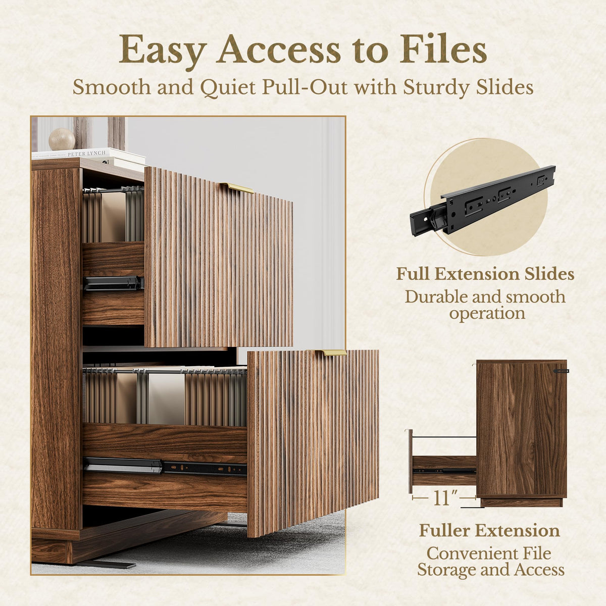 Fluted 2-Drawer Lateral File Cabinet