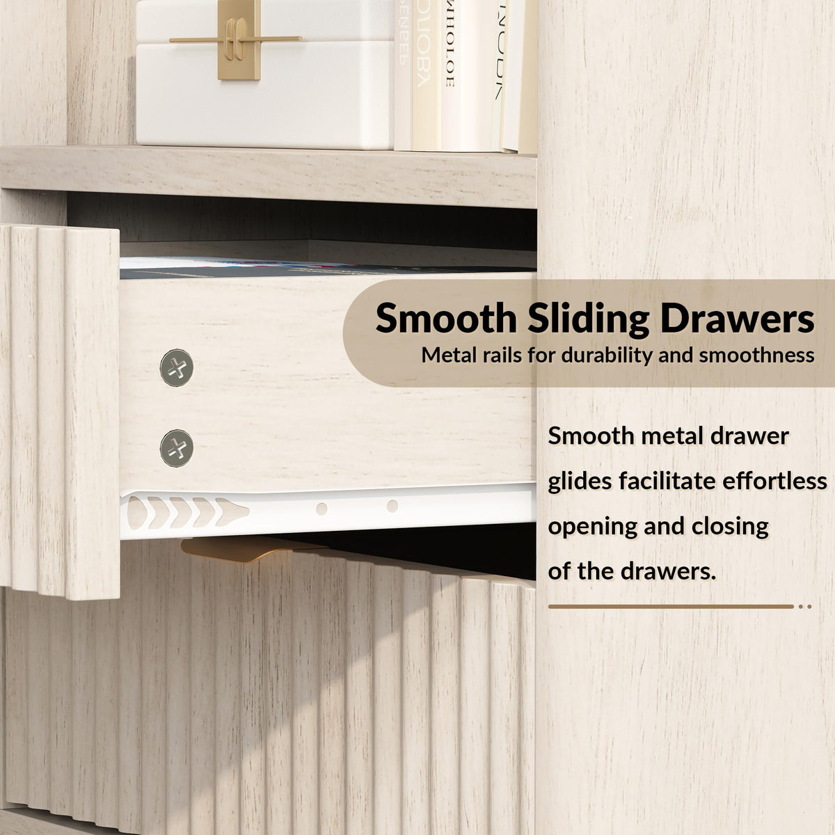 Fluted Nightstand Set of 2