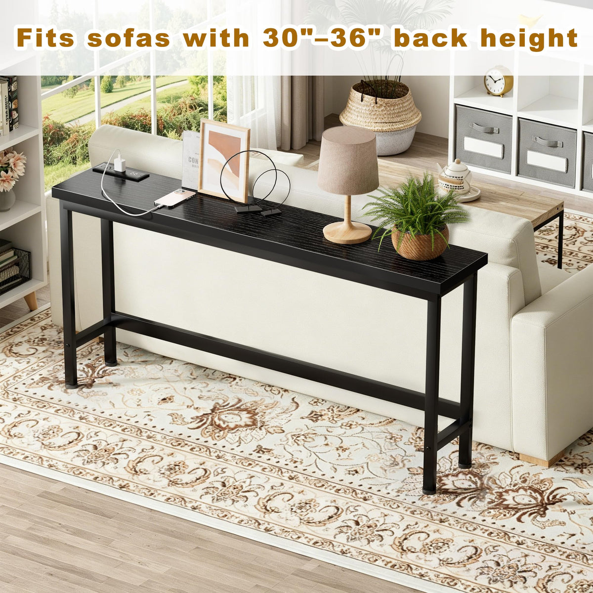 Narrow Console Table with Outlets