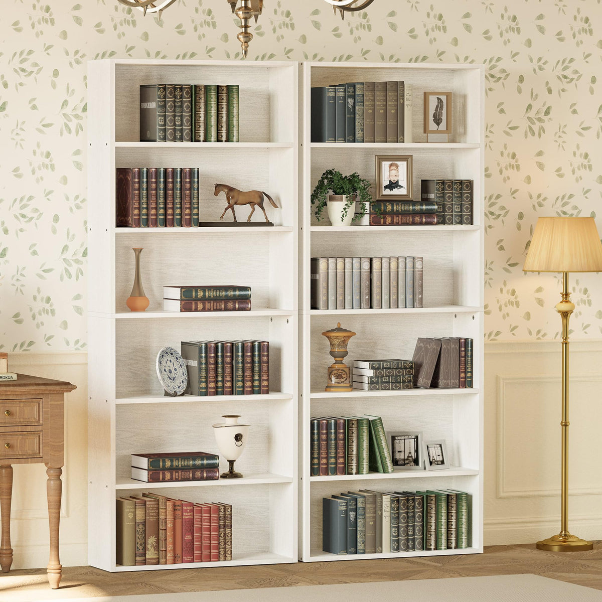 White 6-Tier Bookcase