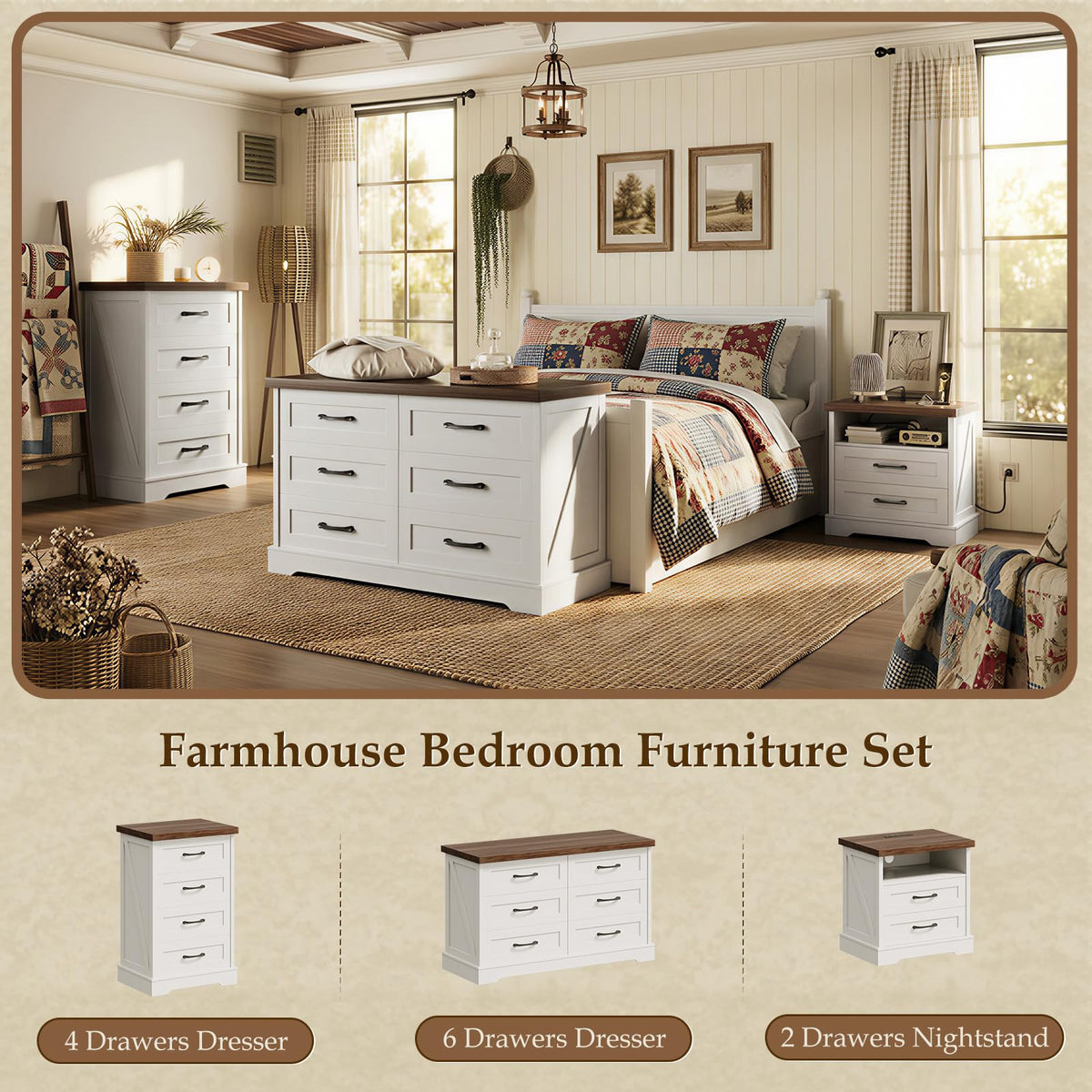 Farmhouse Charging Nightstand