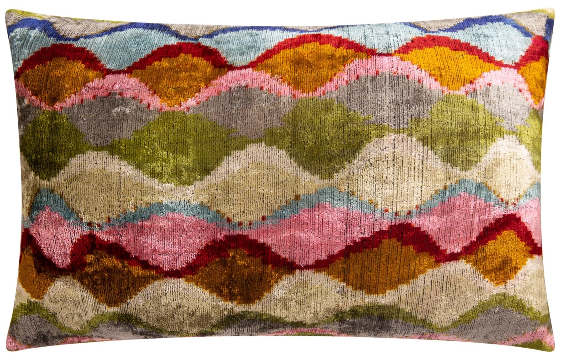 Handmade Velvet Throw Pillow 16x24 – Multicolor Abstract