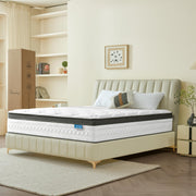 Breezleep Queen Mattress, 12 Inch Cooling Hybrid Queen Size Mattress in a Box, Medium Firm with Gel Memory Foam & Pocket Coils, Motion Isolation, Pressure Relief, CertiPUR-US