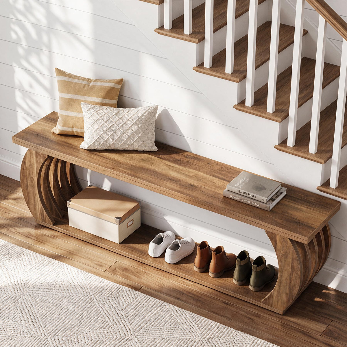 Farmhouse Entryway Storage Bench