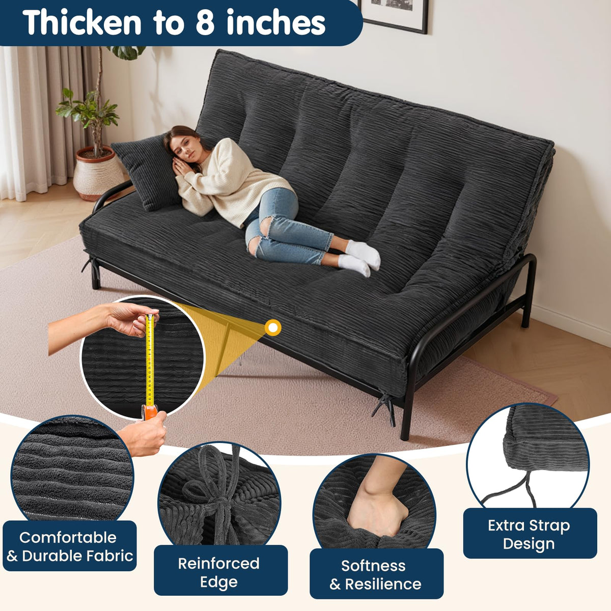 Full Corduroy Futon Mattress