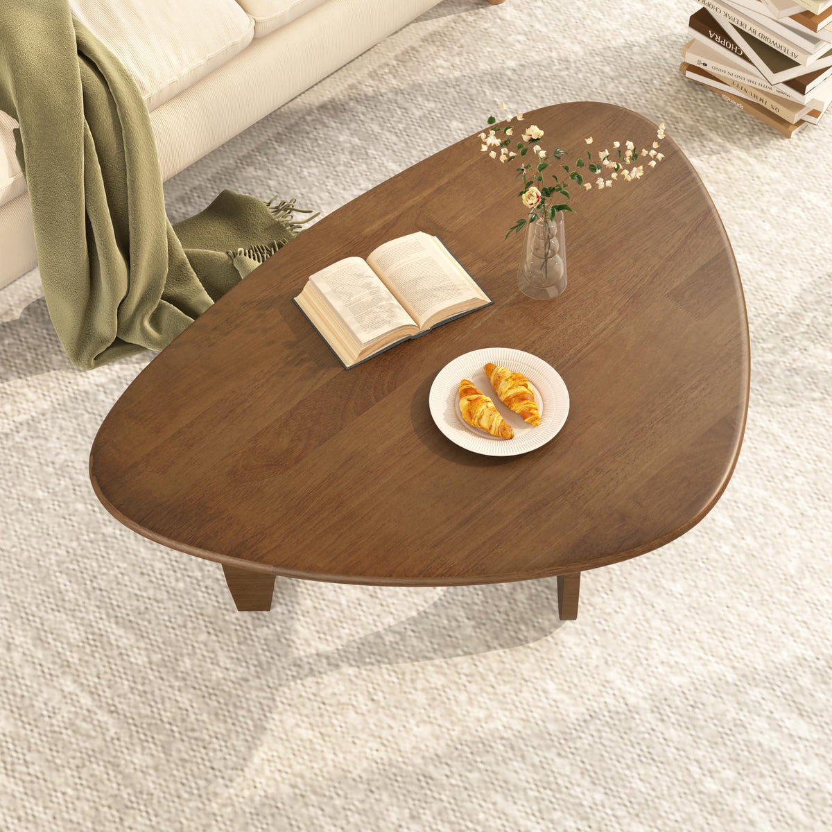 Walnut Triangle Coffee Table