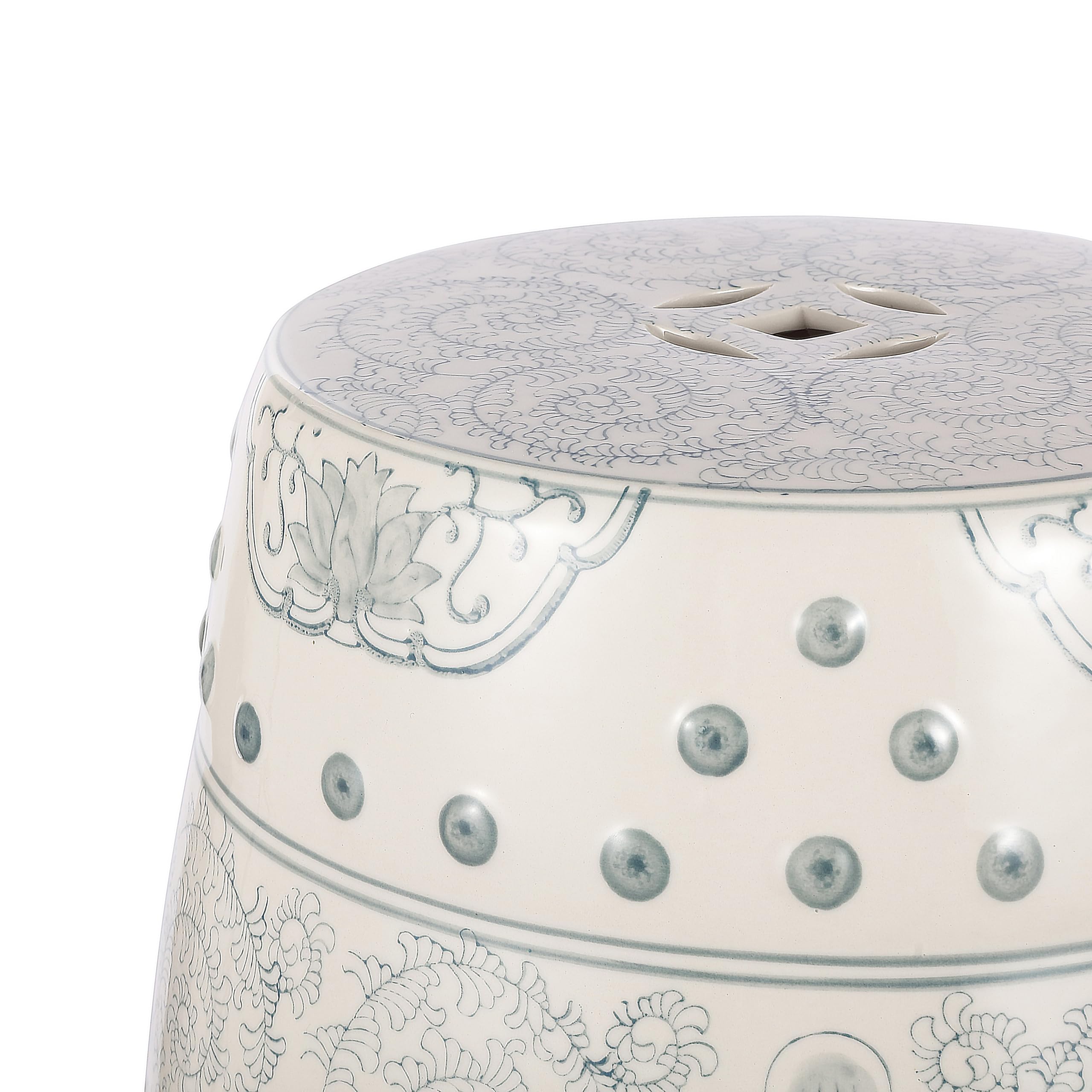Chinoiserie Ceramic Drum Garden Stool – Double Happiness