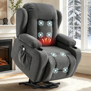 Diluvan Power Lift Recliner Chair for Elderly with Massage and Heat,Grey