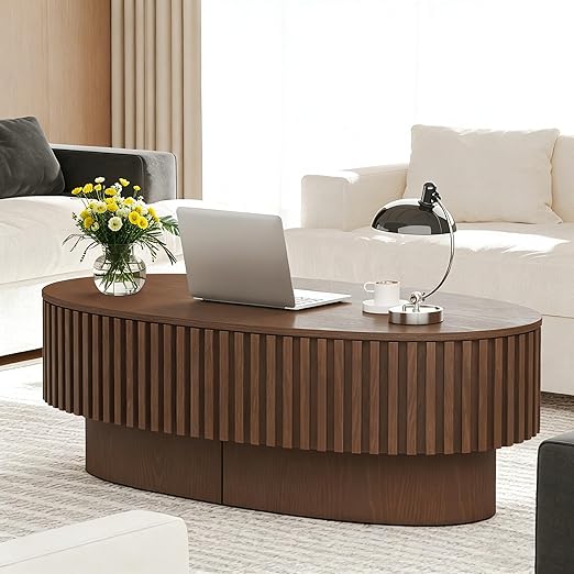 Round & Oval Coffee Table with Hidden Storage