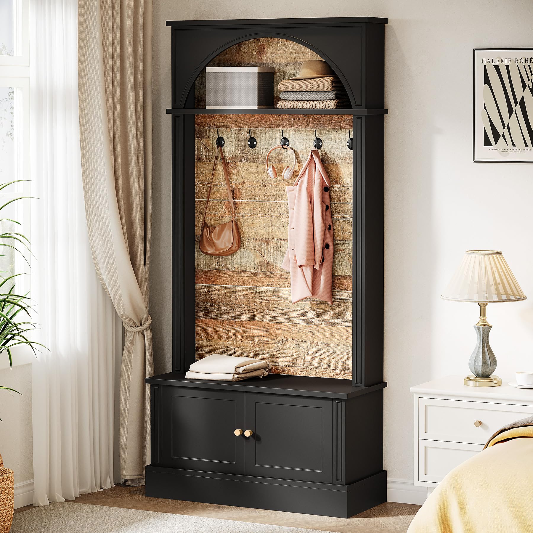 4-in-1 Hall Tree with Storage Bench & Shoe Cabinet