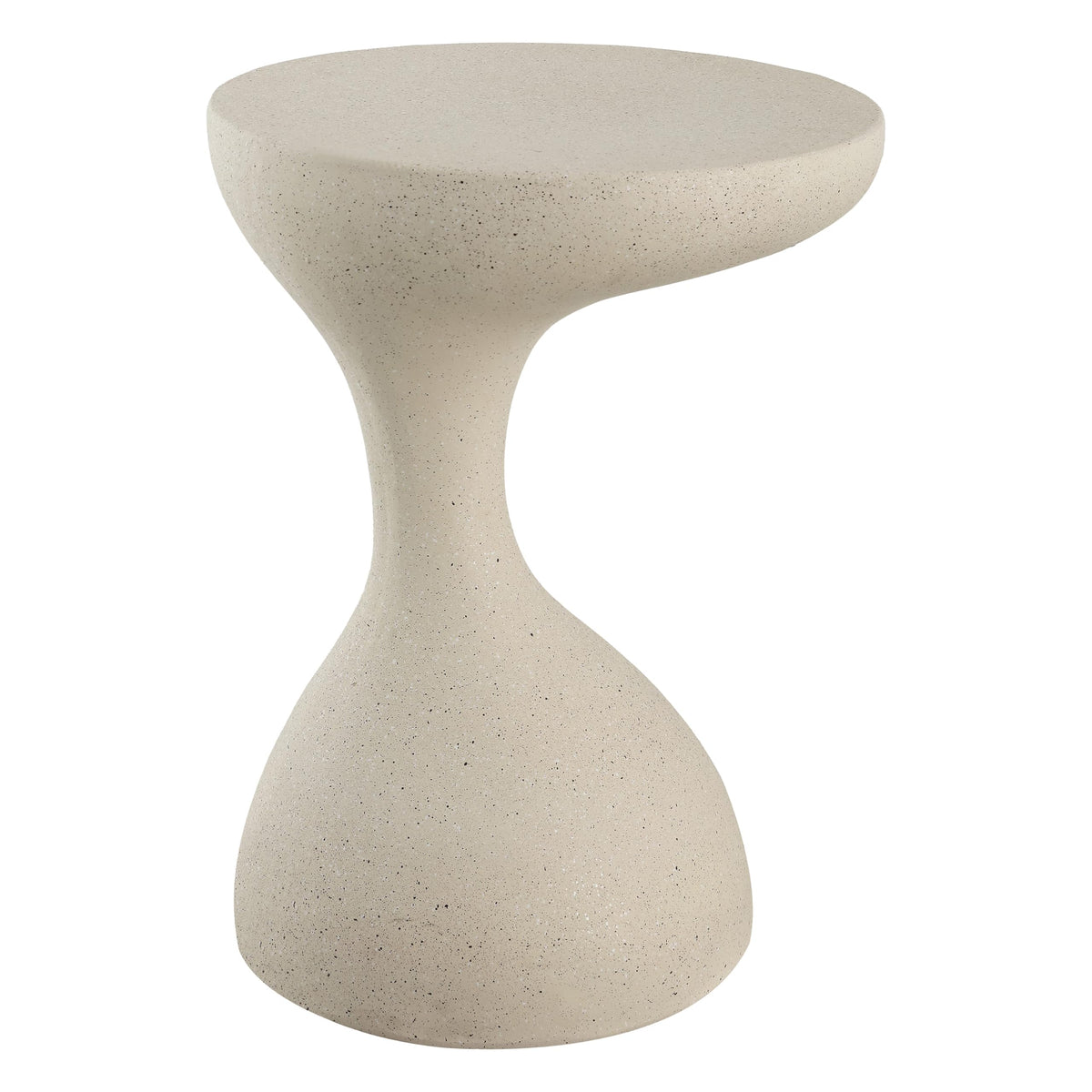 JONATHAN Y Boracay Sculptural Side Table 19.75", Cream Terrazzo