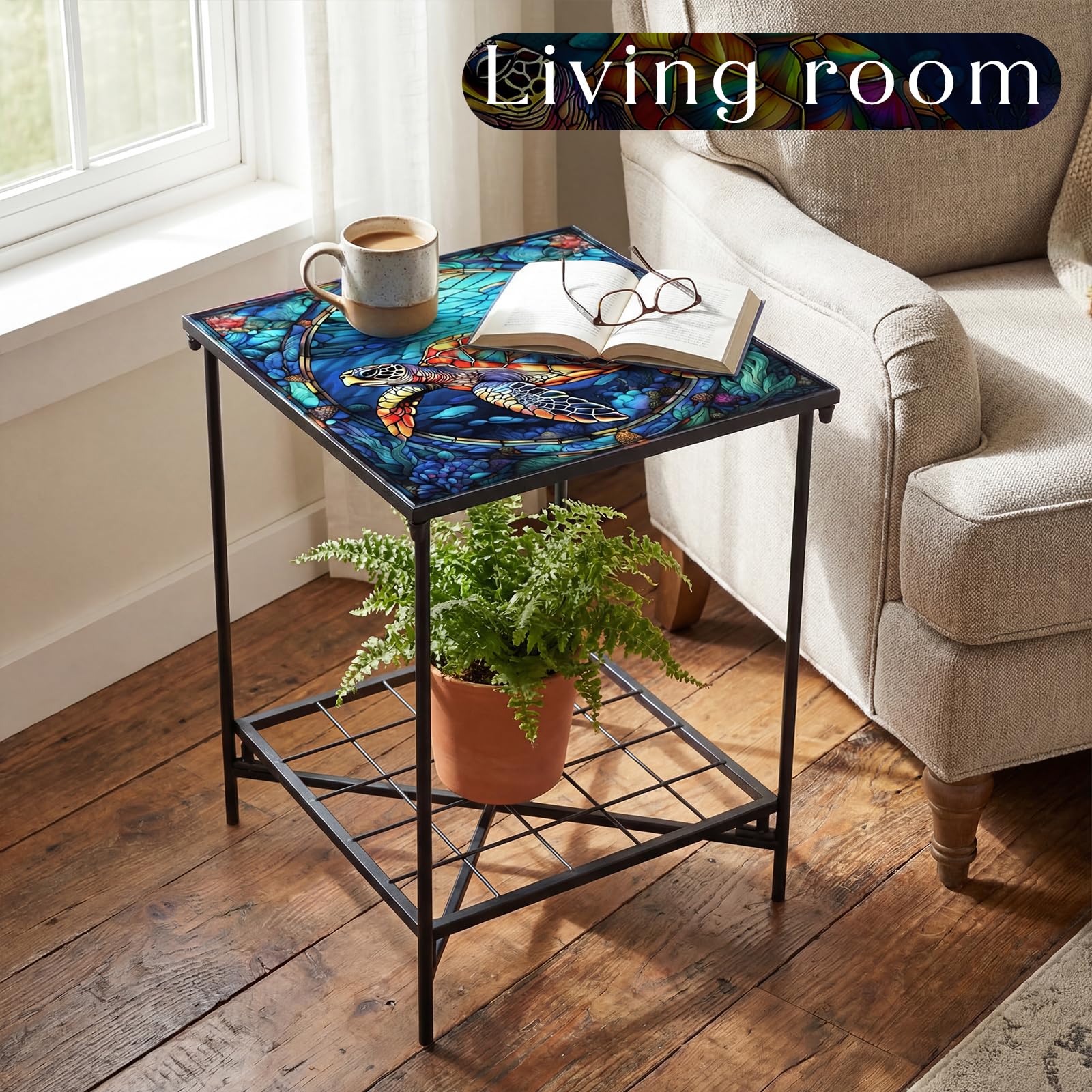 2-Tier Metal Outdoor Side Table