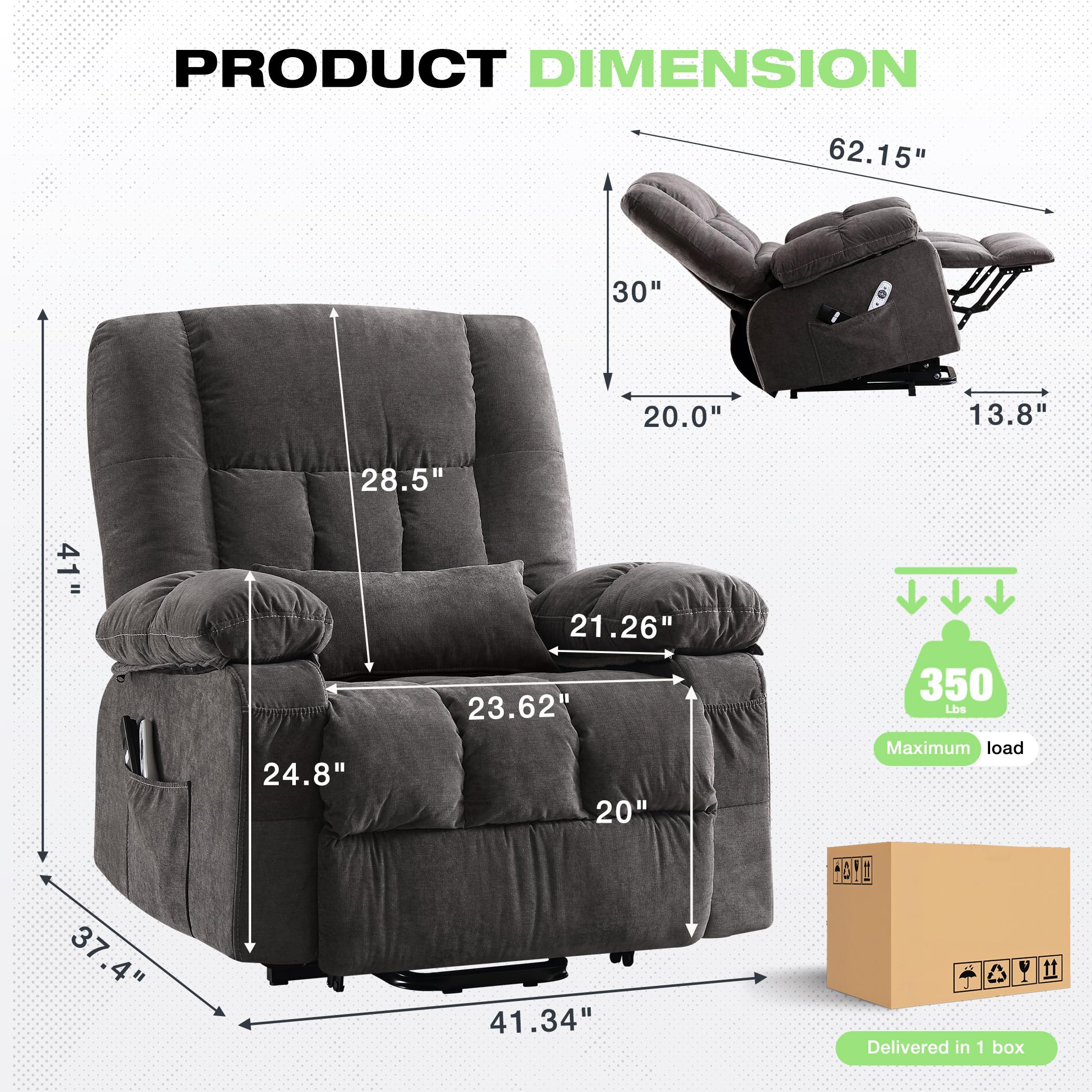 Power Lift Recliner Chair with Massage & Heat