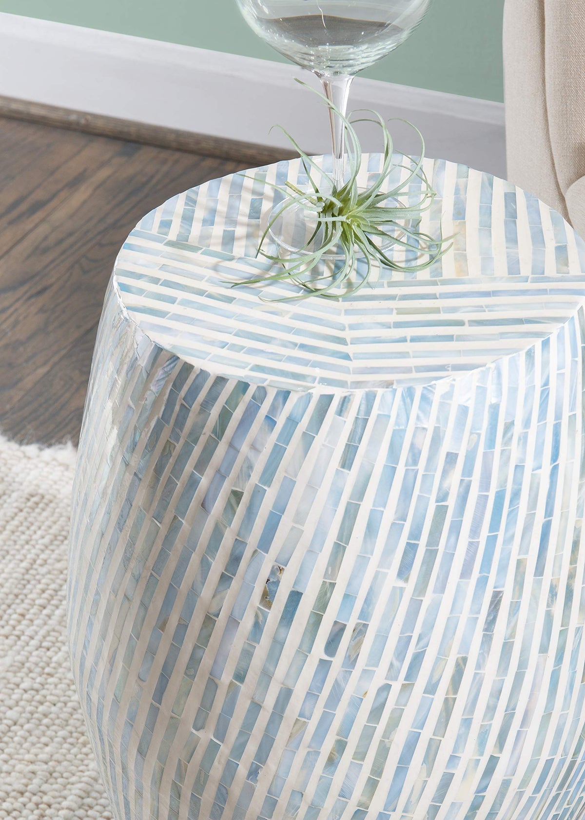 Capiz Drum Accent Table