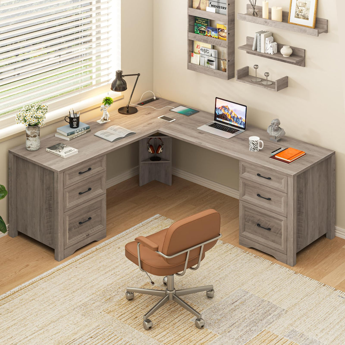 L-Shaped Farmhouse Desk