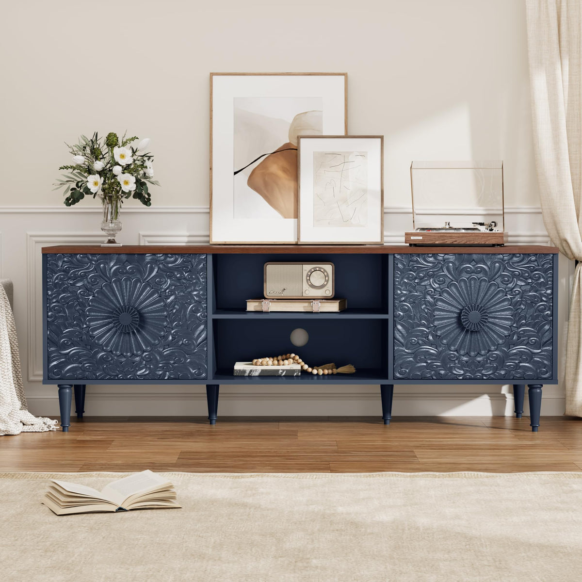 Carved Door TV Stand