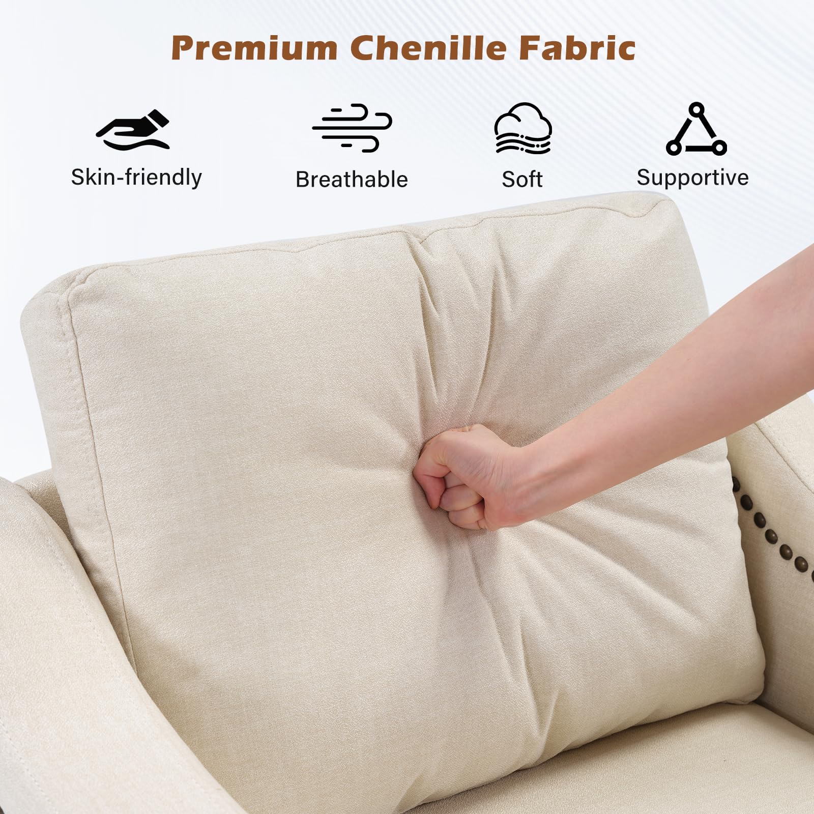 4-Piece Living Room Sofa Set with Storage Ottoman