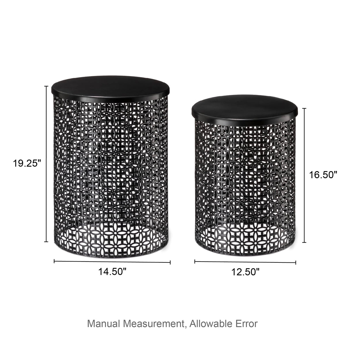 Metal Garden Side Tables, Set of 2