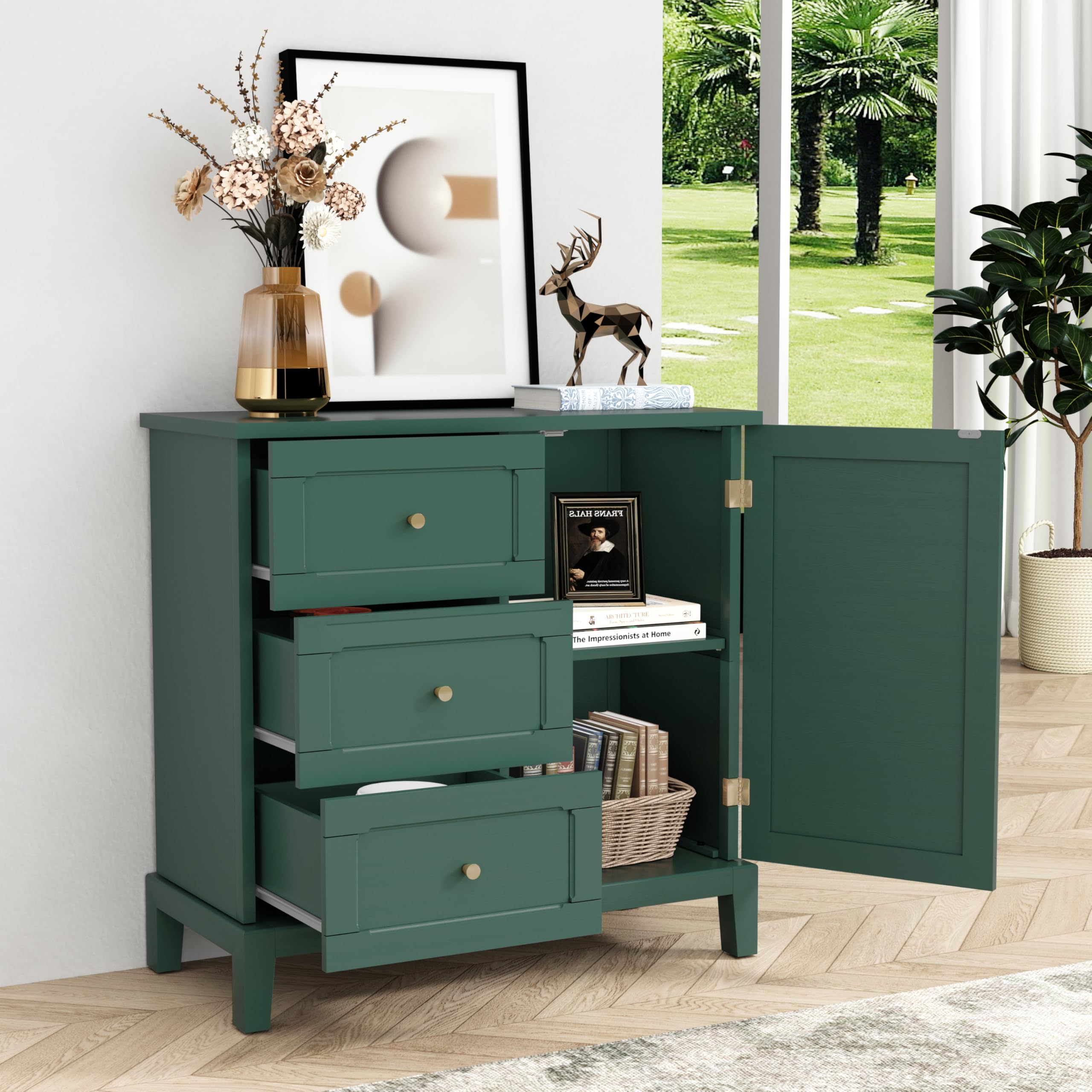 Accent Cabinet with 3 Drawers and Door