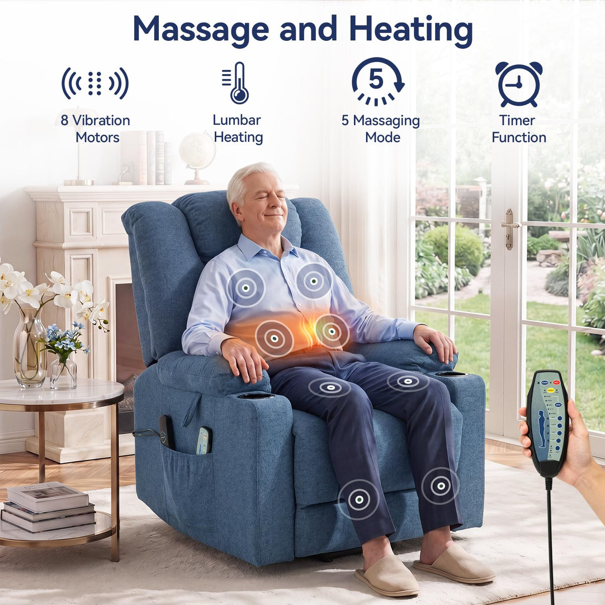 Brage Living Power Lift Recliner Chair for Elderly with Heat and Massage