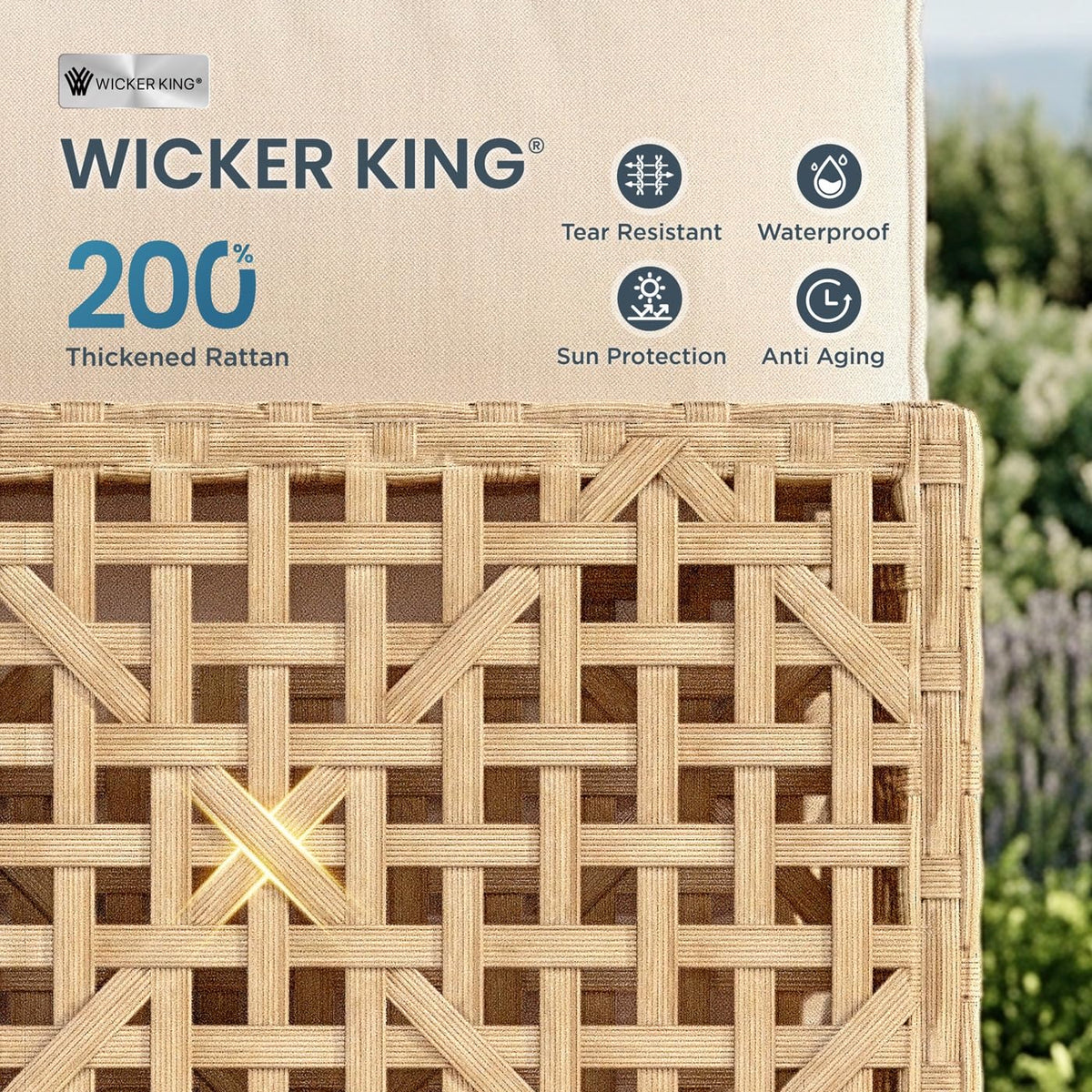 8-Piece Wicker Patio Set with Fire Pit