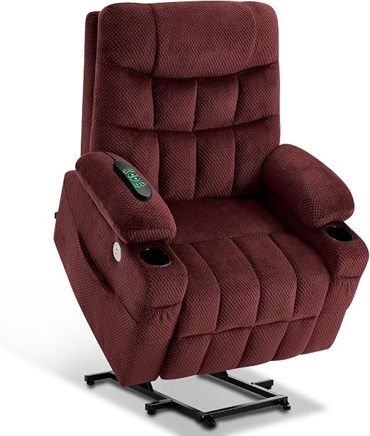 Oversized Dual Motor Power Lift Recliner Chair – 170° Lay Flat, Extended Footrest