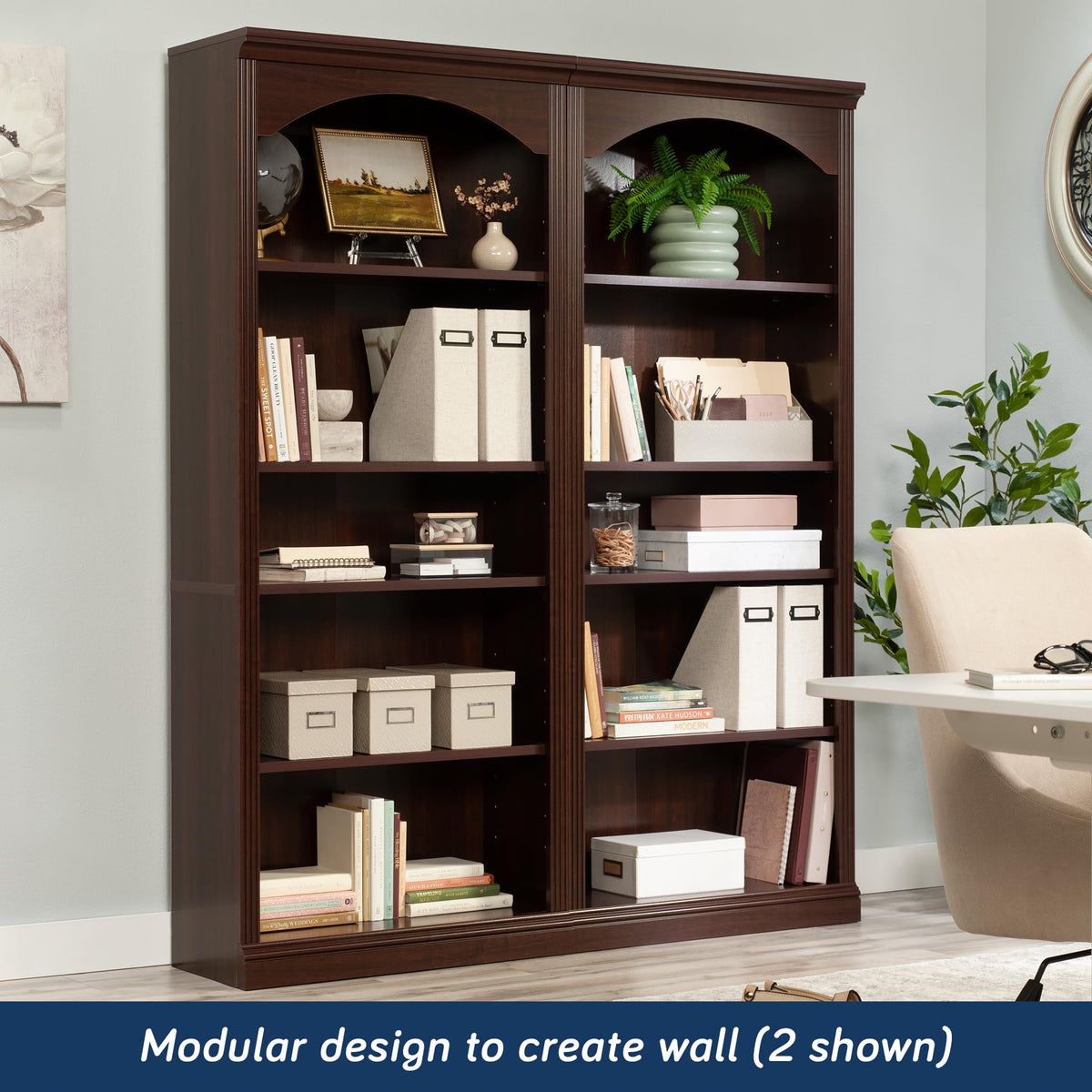 Cherry 5-Shelf Bookcase