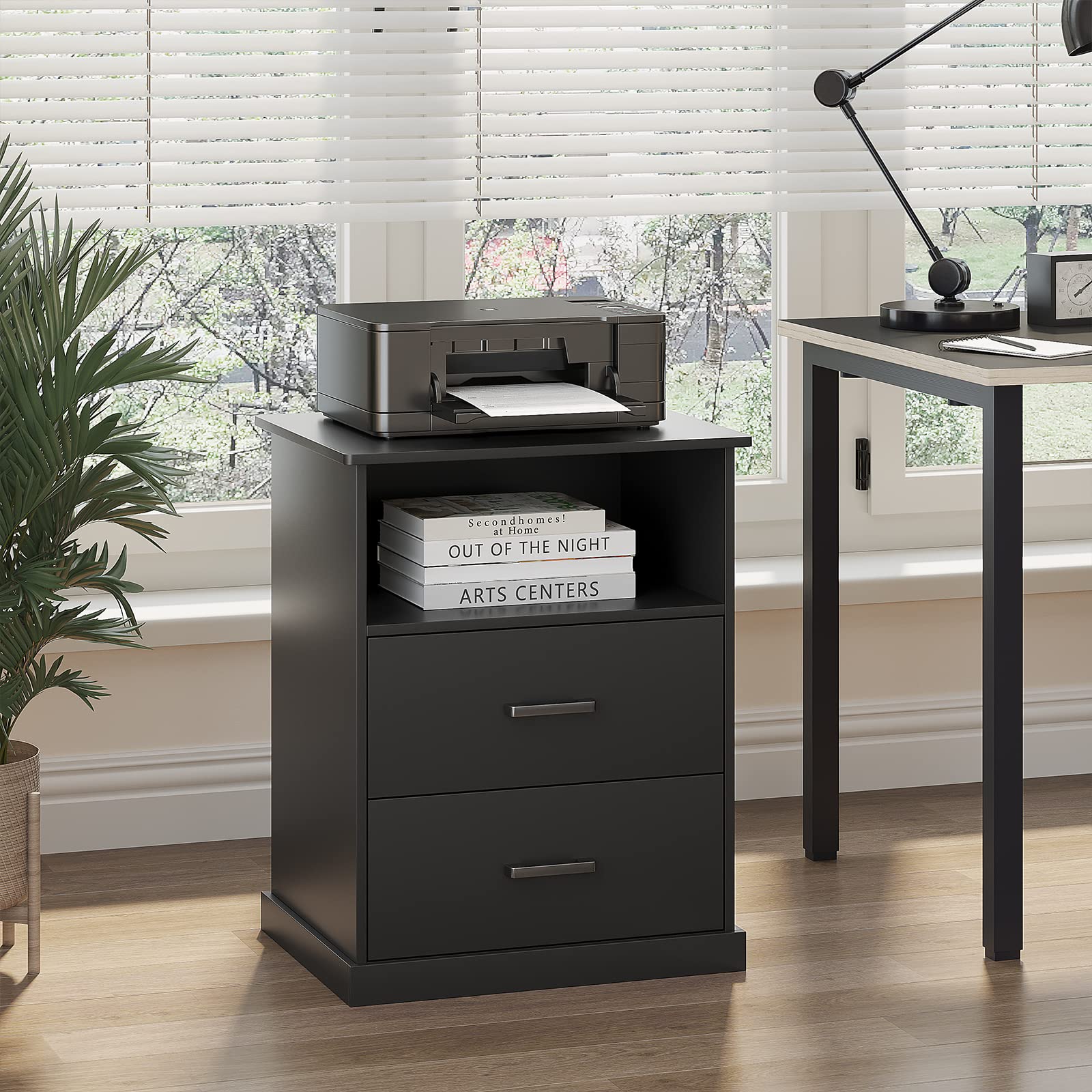 Nightstand with Charging Station & Storage Drawers
