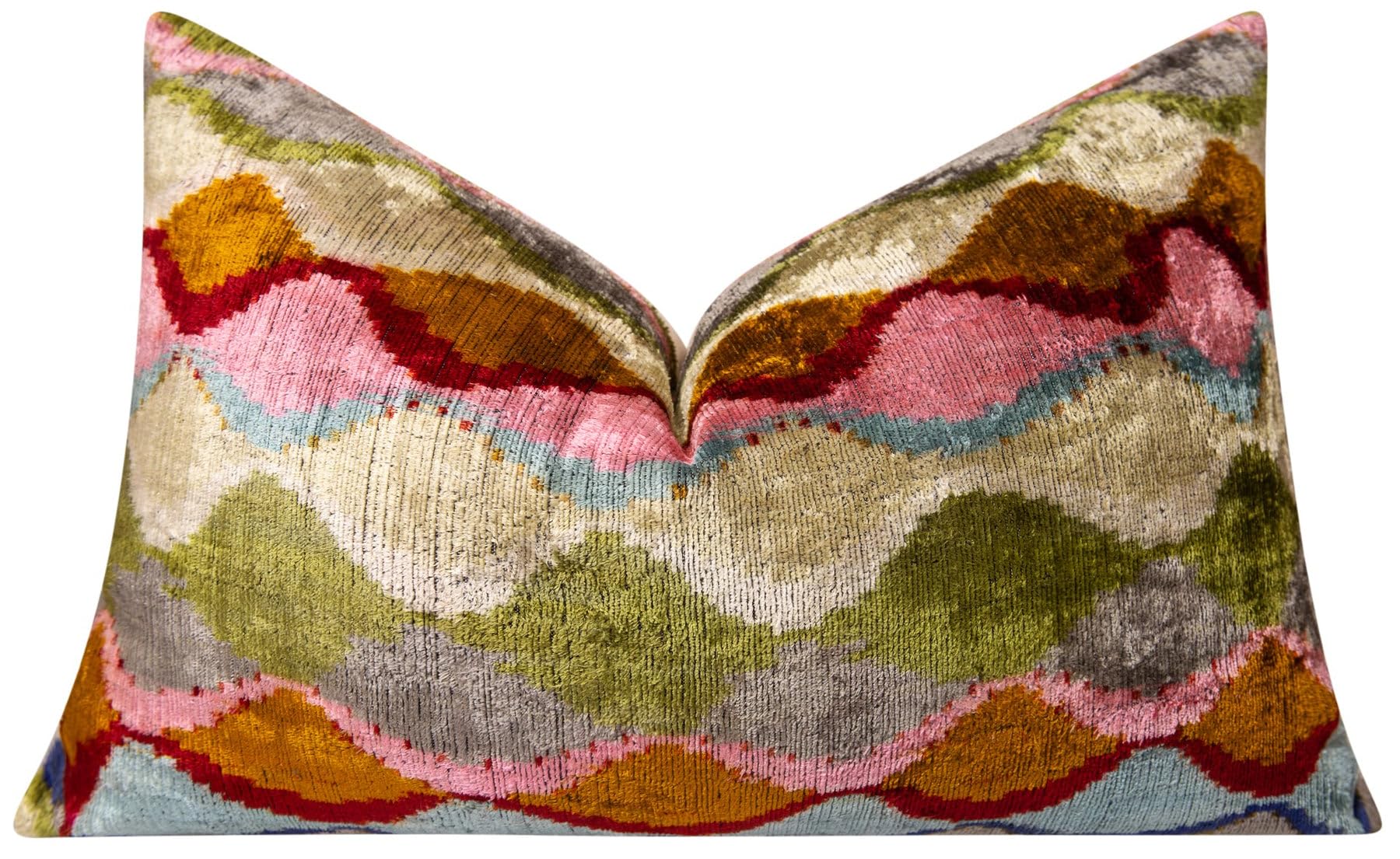 Handmade Velvet Throw Pillow 16x24 – Multicolor Abstract