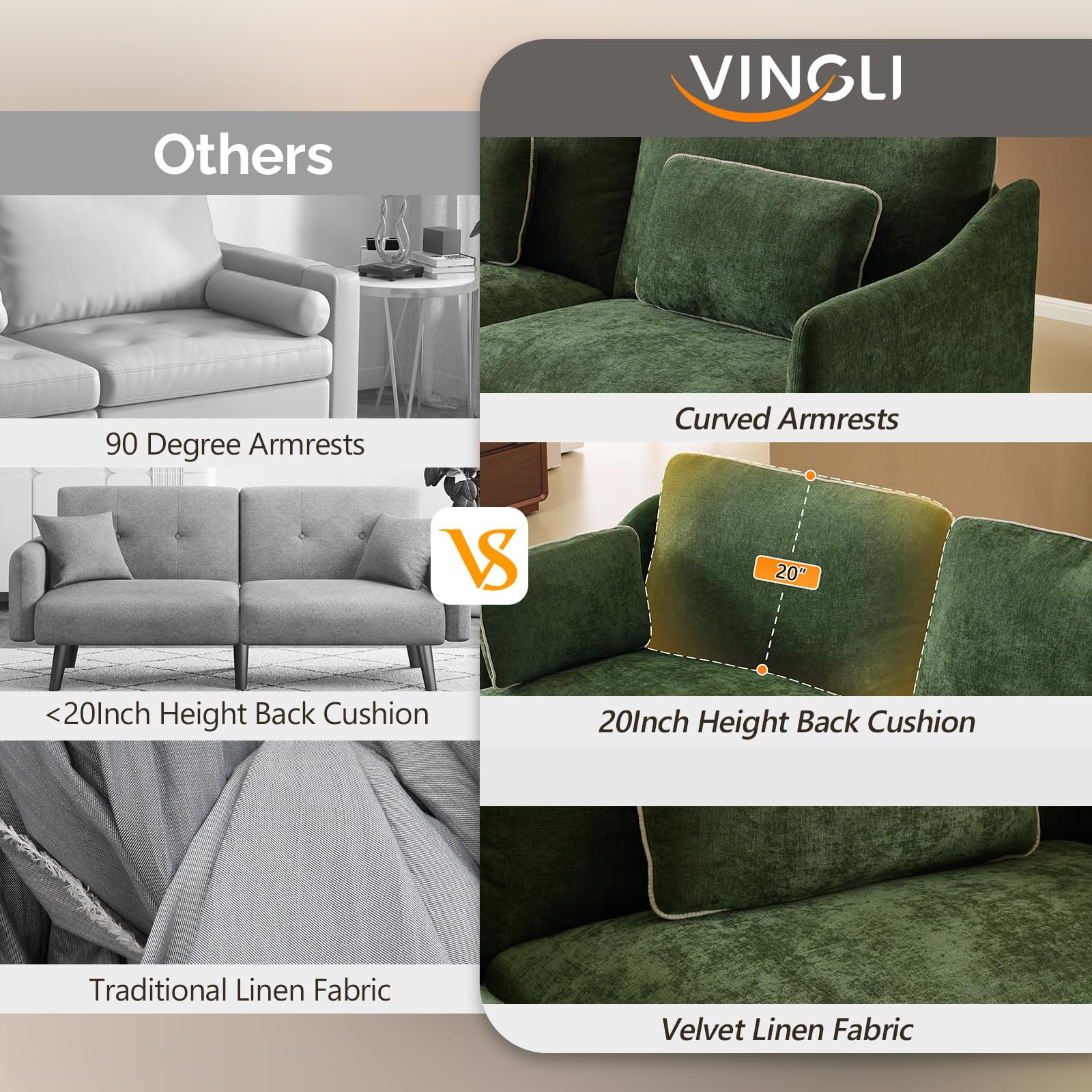 84" Deep Seat Sofa Couch