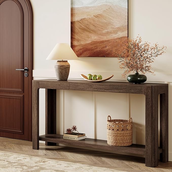 63" 2-Tier Farmhouse Console Table