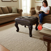 Leather Foot Stool Ottoman