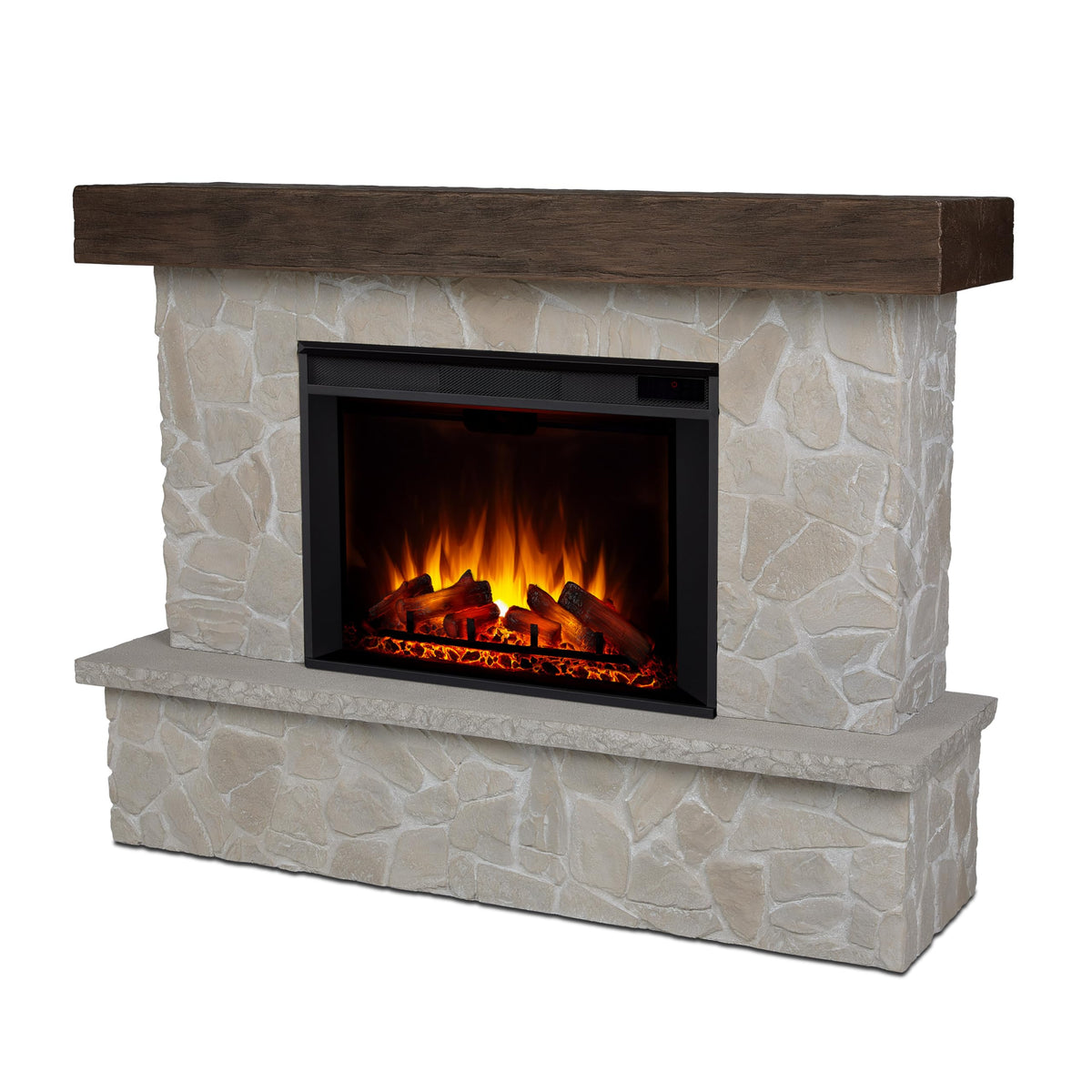Stone-Look Electric Fireplace