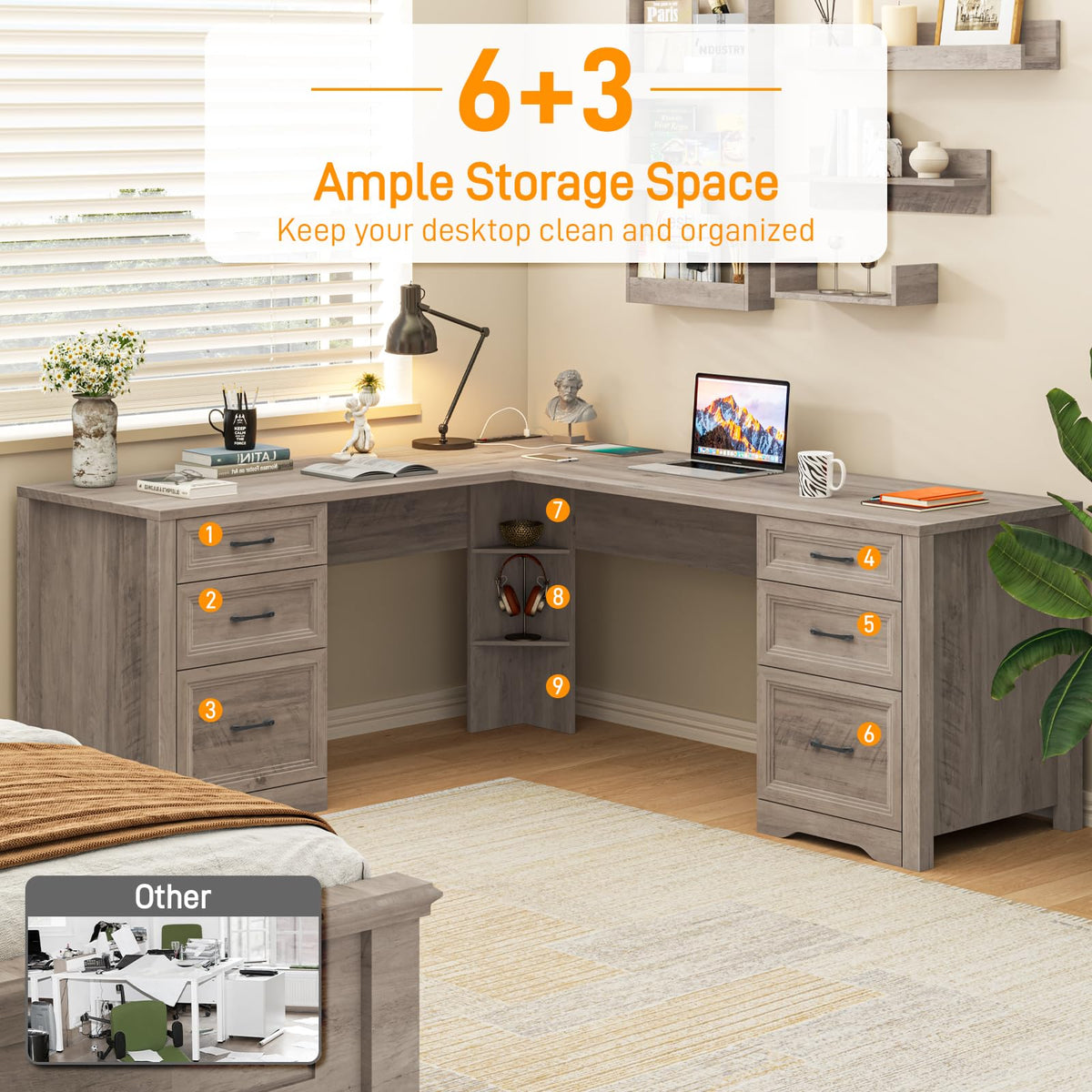 L-Shaped Farmhouse Desk