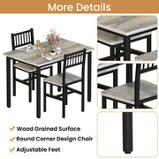 AWQM 3 Piece Dining Table Set for 2, Small Kitchen Table Set for 2 with Chairs,Wood Breakfast Nook Table and Chairs Set of 2,Dinette Set for Small Space,Dining Room,Apartment, Grey