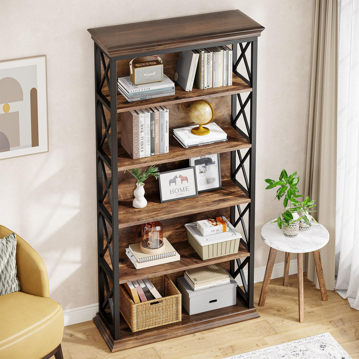 5-Shelf Industrial Bookcase