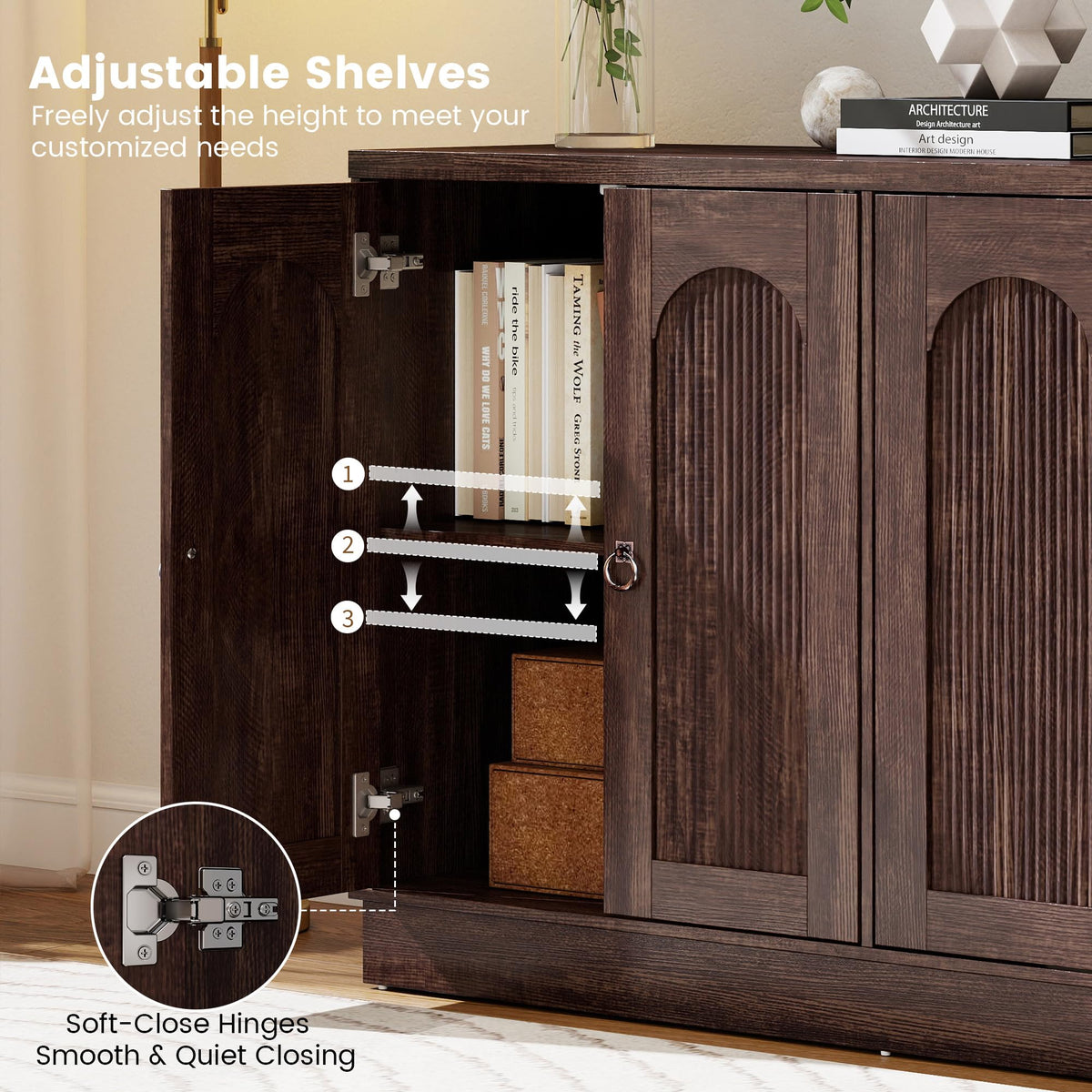 Fluted Arched TV Stand