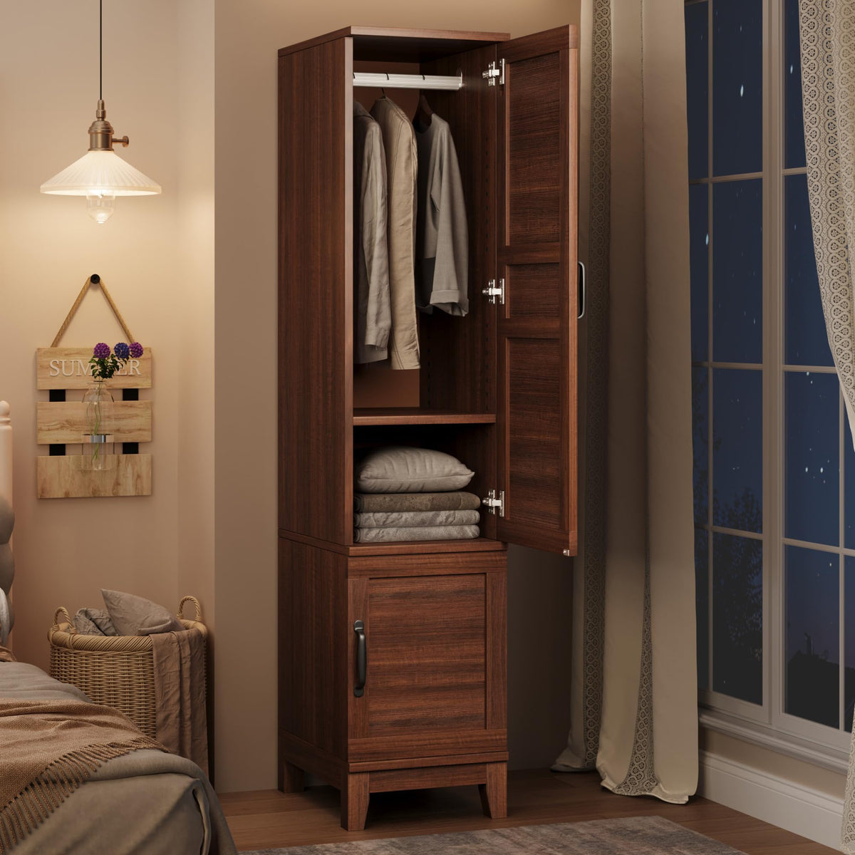 Walnut Two-Door Wardrobe