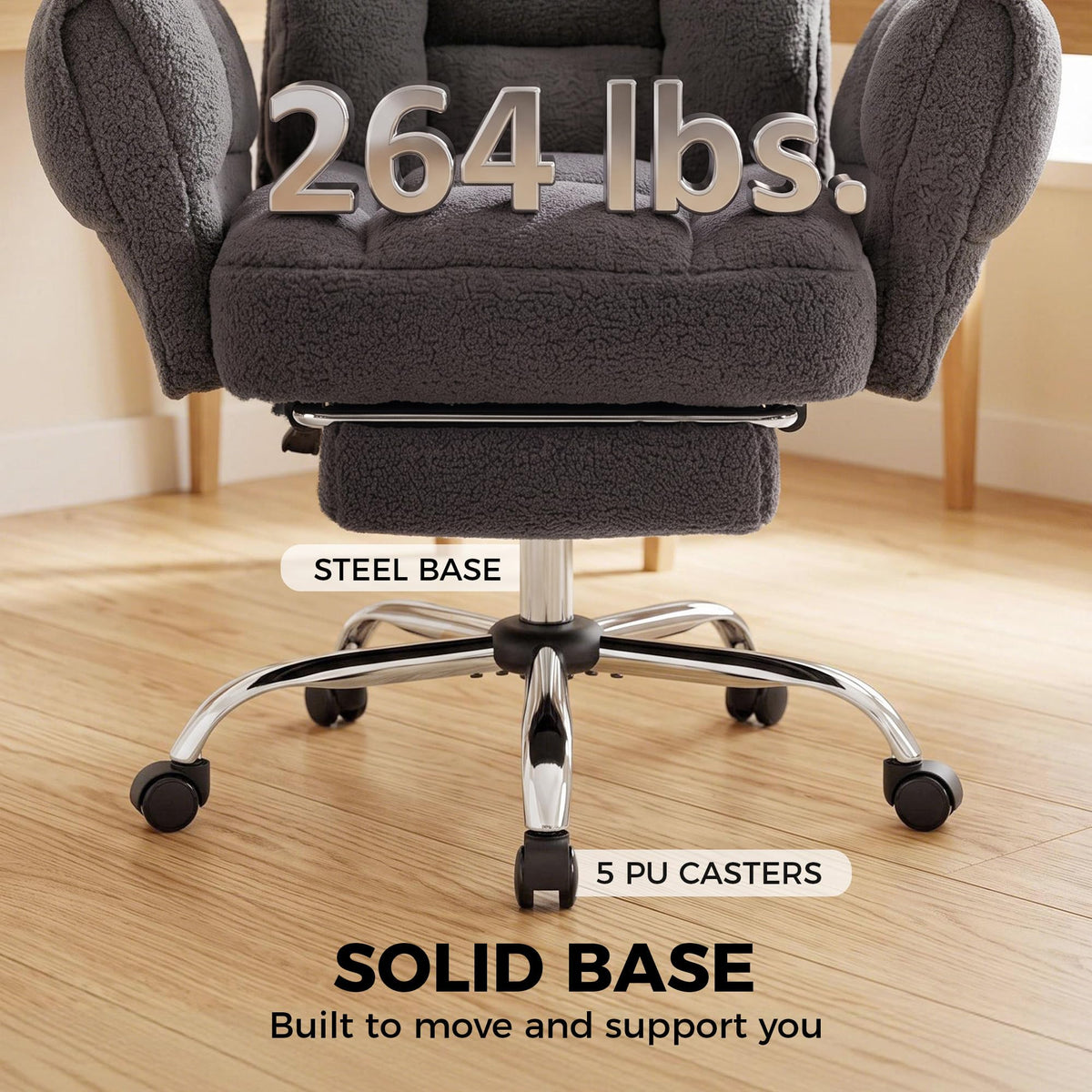 HOMCOM Criss Cross Office Chair with Flip-Up Armrests, Wide Seat, Dark Gray