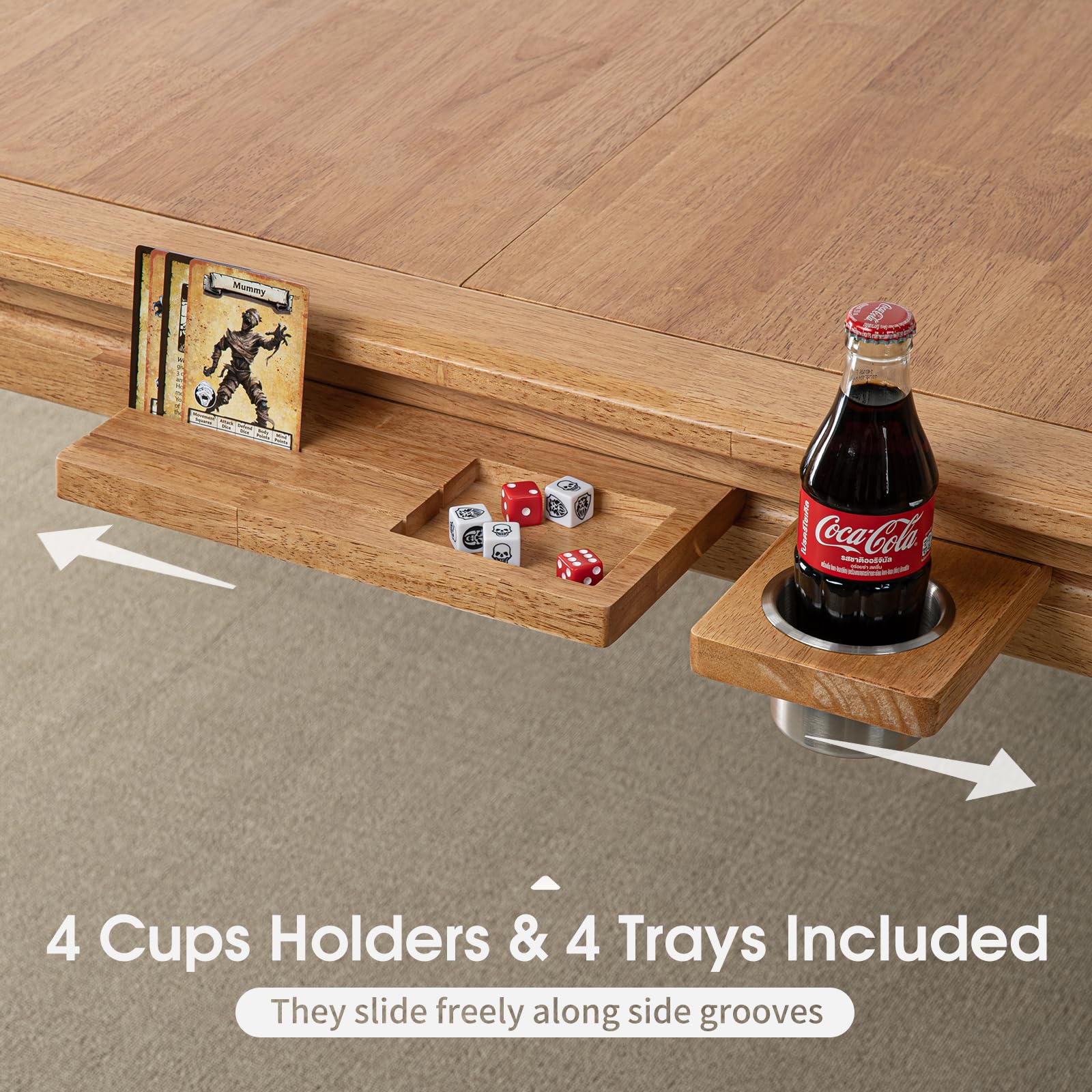 Board Game Table with Removable Top