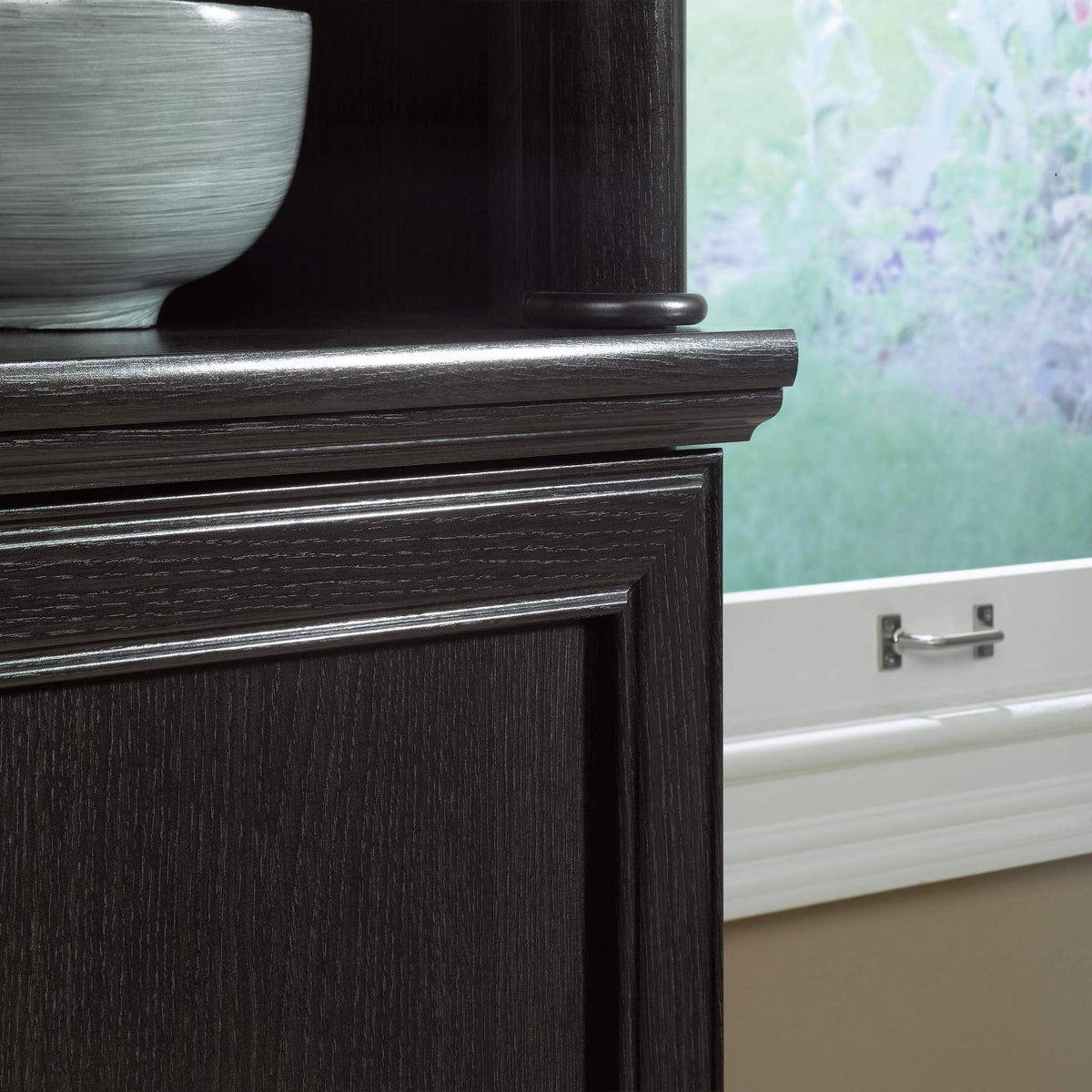 Sauder Palladia Book Shelf, Bookshelf with Storage, Library Bookcase with Doors and Adjustable Shelves, in Wind Oak Finish