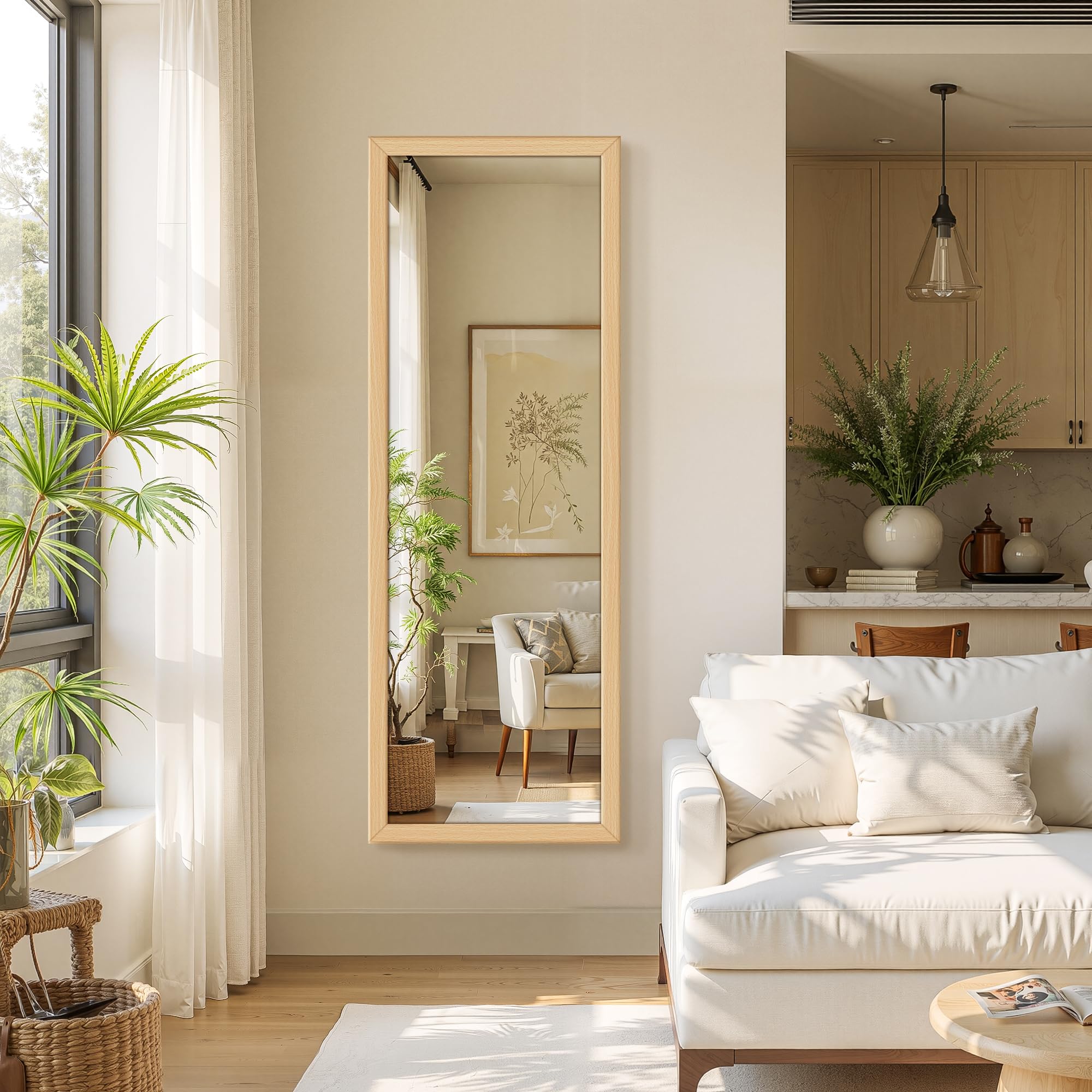 Full Length Standing Mirror with Wooden Frame