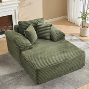 Convertible Corduroy Chaise Lounge Sofa