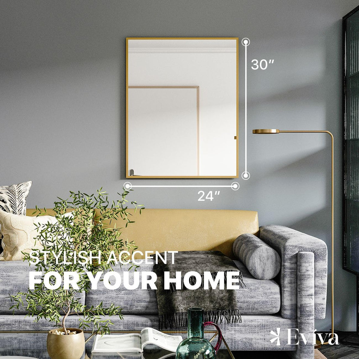 Gold Rectangular Wall Mirror
