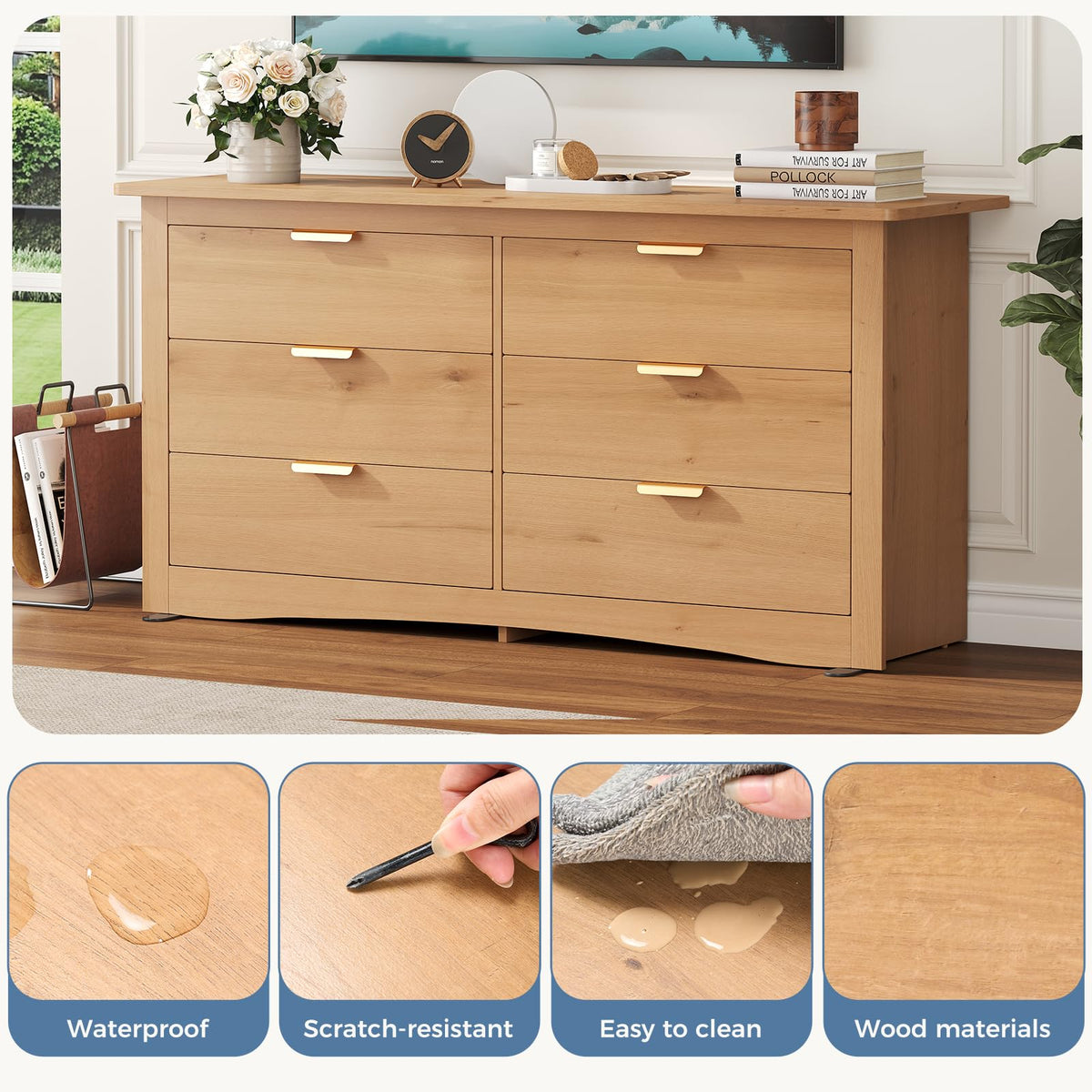 6-Drawer Wood Storage Cabinet